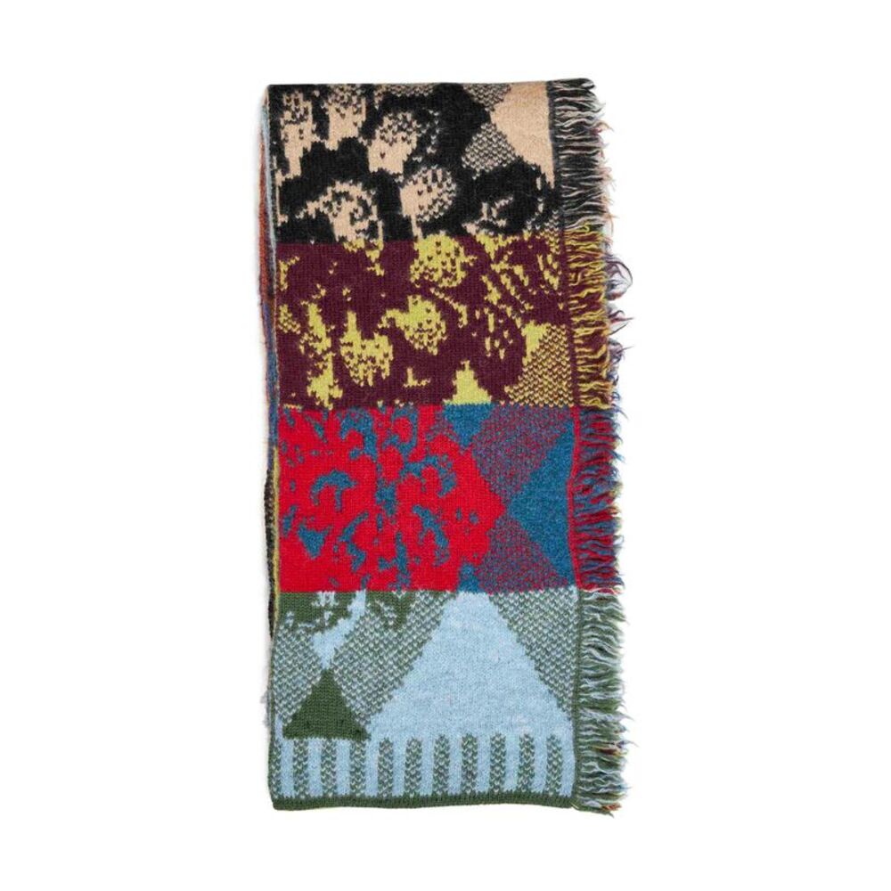 Dries Van Noten Men Patchwork-Effect Jacquard Alpaca-Blend Scarf